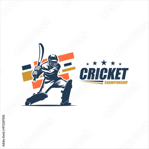 Cricket logo design vector template. suitable for sport game and club