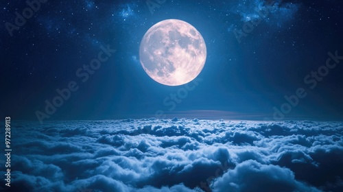 Moonlit Sky with Clouds