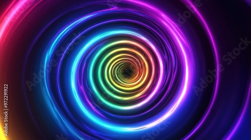 swirling tunnel of rainbow colors