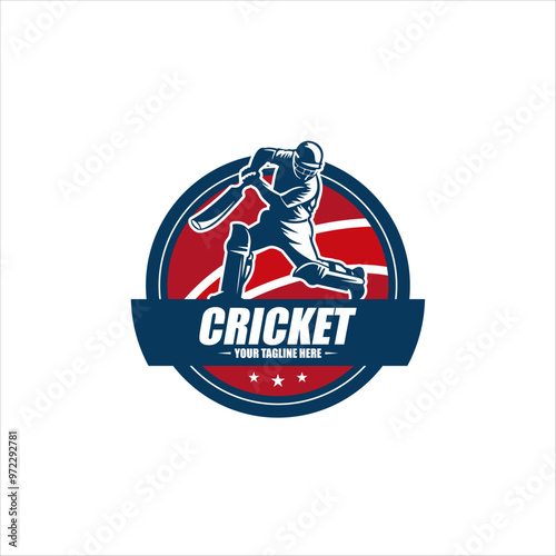 Cricket logo design vector template. suitable for sport game and club