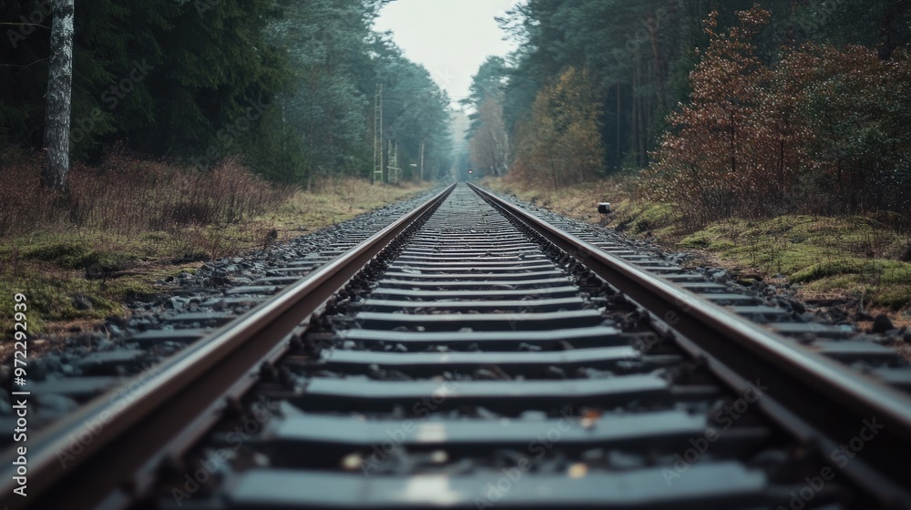 train tracks in a calm atmosphere. train tracks in a calm atmosphere.