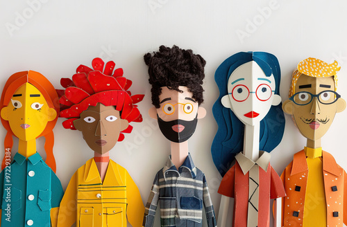 Diverse Paper People Unity and Equality Concept