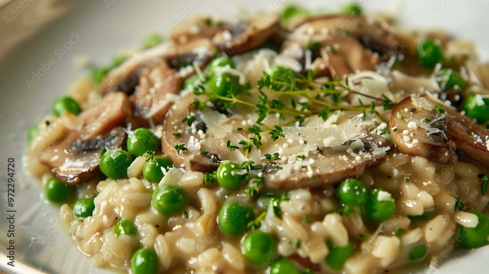 Mushroom & Pea Risotto with Parmesan A Creamy Italian Delight Mushroom & Pea Risotto with Parmesan A Creamy Italian Delight