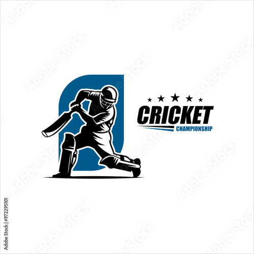 Cricket logo design vector template. suitable for sport game and club