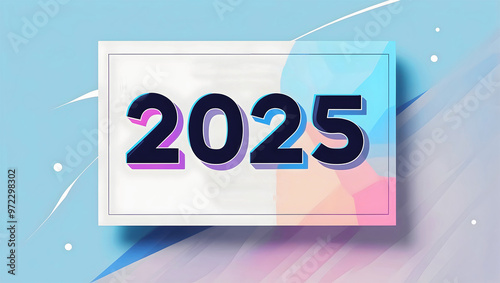 Obraz na płótnie Happy new 2025 year background design, numbers, colourful festive template, card, concept, celebration w salonie