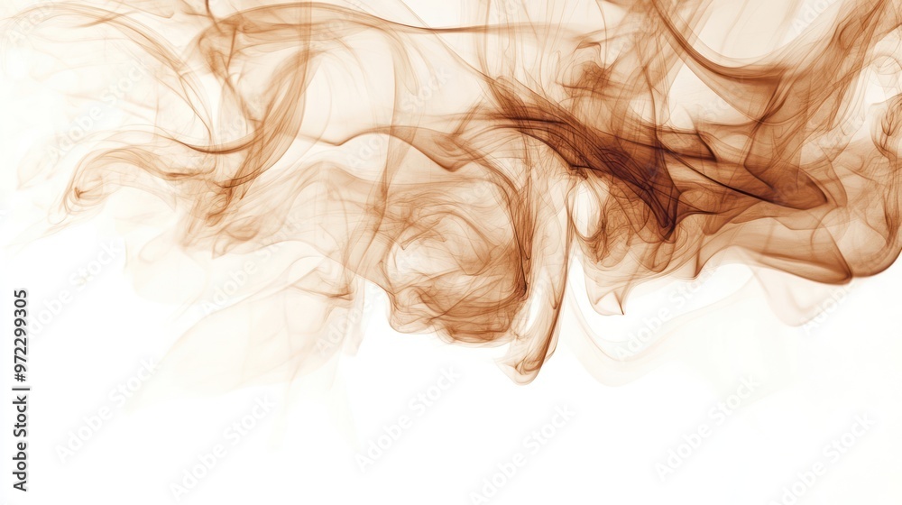 Beautiful abstract swirls of brown smoke on a soft white background. Beautiful abstract swirls of brown smoke on a soft white background.