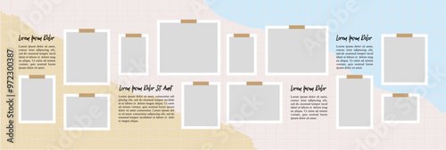 Pictures or photos frame collage and digital photo wall template