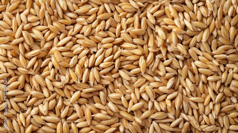A close-up view of raw oat grains, showcasing their texture and natural color. A close-up view of raw oat grains, showcasing their texture and natural color.