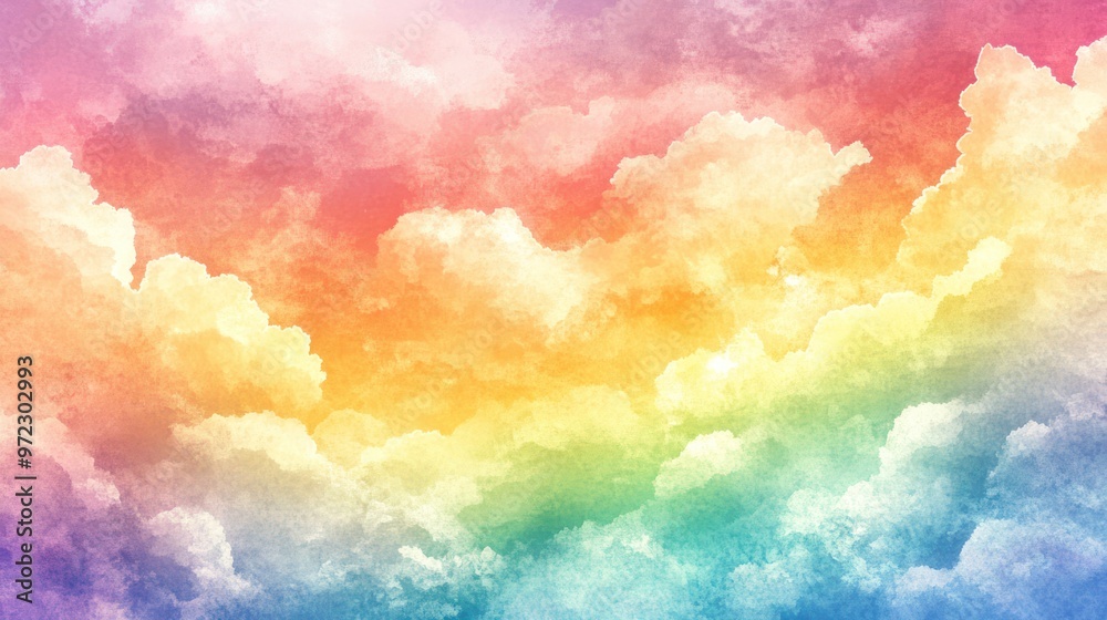 A vibrant sky filled with colorful clouds, showcasing a beautiful gradient of rainbow hues. A vibrant sky filled with colorful clouds, showcasing a beautiful gradient of rainbow hues.