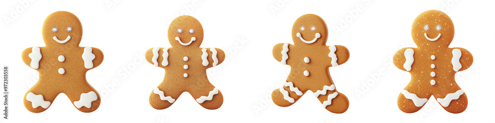 Delicious gingerbread men cookies with icing, perfect for holiday baking or festive celebrations. A cheerful addition to any treat tray.