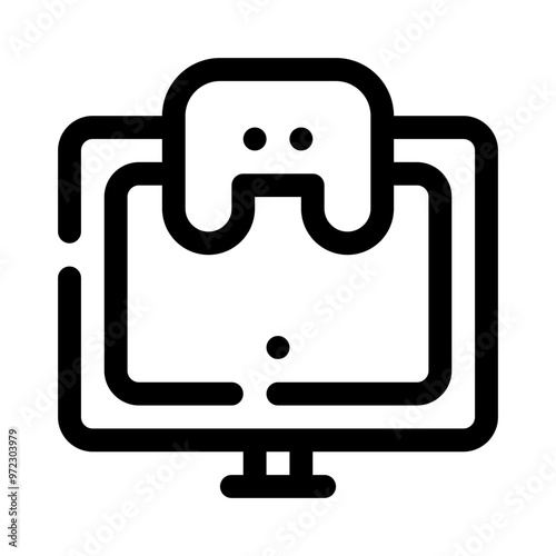 gaming monitor line icon