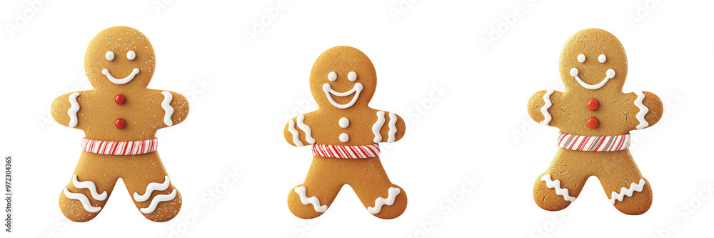 Deliciously festive gingerbread cookies with smiling faces, perfect for holiday treats or seasonal decoration.