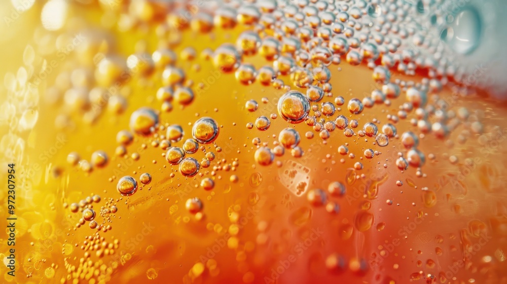 Close-up of bubbles in a colorful beverage, showcasing carbonation and vibrant hues. Close-up of bubbles in a colorful beverage, showcasing carbonation and vibrant hues.