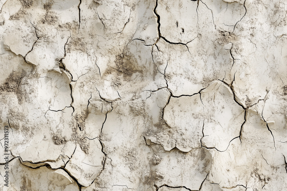 Obraz premium Cracked mud surface texture, dried earth, deep fissures, arid desert environment, detailed dirt grains