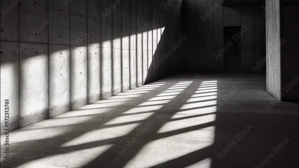 Concrete Corridor Bathed in Light and Shadow Concrete Corridor Bathed in Light and Shadow