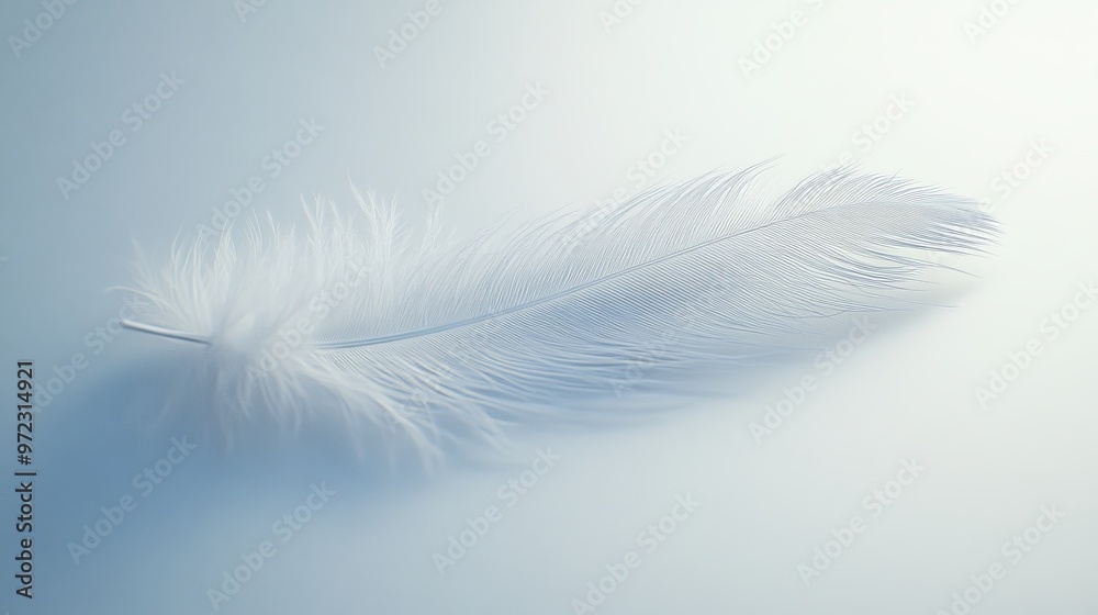 Minimalist close-up of a single feather lying on a smooth, white surface, with delicate shadows and subtle textures, symbolizing lightness and grace, 4K hyperrealistic photo. Minimalist close-up of a single feather lying on a smooth, white surface, with delicate shadows and subtle textures, symbolizing lightness and grace, 4K hyperrealistic photo.