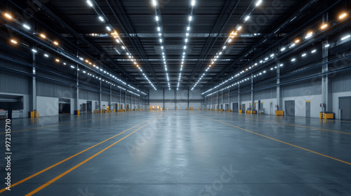 Bright and evenly distributed lighting in an industrial assembly area