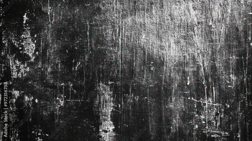 Obraz premium Textured black and white abstract background with visible scratches and marks.