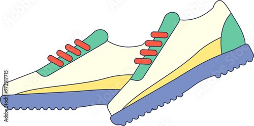 Pair of running shoes symbolizing active lifestyle, mobility, and fitness.