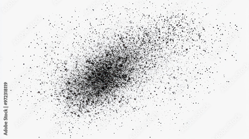 A mesmerizing abstract art piece featuring a dynamic explosion of black dots against a white background. A mesmerizing abstract art piece featuring a dynamic explosion of black dots against a white background.