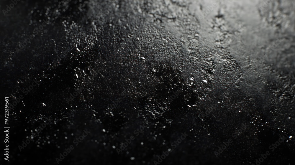 A close-up of a textured black surface with droplets of moisture, evoking a sense of depth and contrast. A close-up of a textured black surface with droplets of moisture, evoking a sense of depth and contrast.