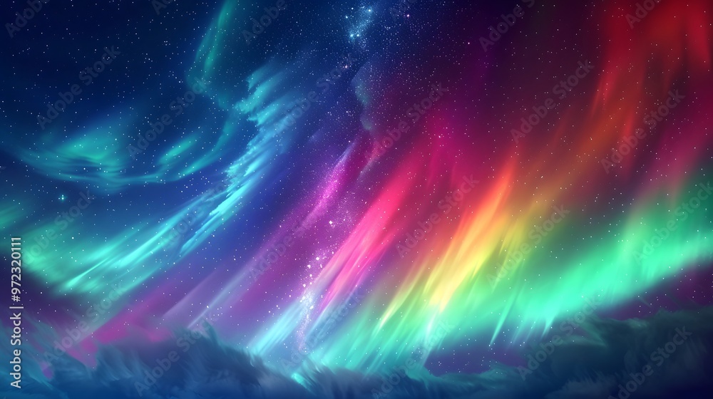 Aurora Borealis: The Northern Lights dancing across the night sky in vibrant colors.

