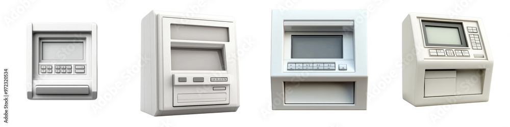 3D icon of an ATM with transparent background. 3D icon of an ATM with transparent background.