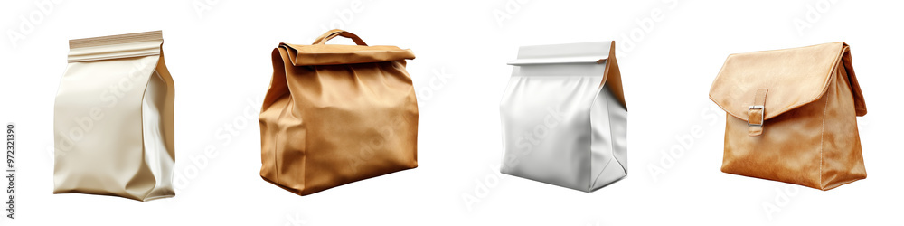 3D icon of a food delivery bag with transparent background. 3D icon of a food delivery bag with transparent background.