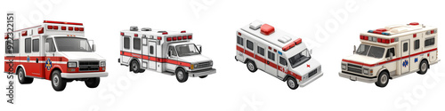 3D icon of an ambulance on a transparent background.