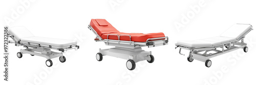 3D icon of a stretcher on a transparent background.