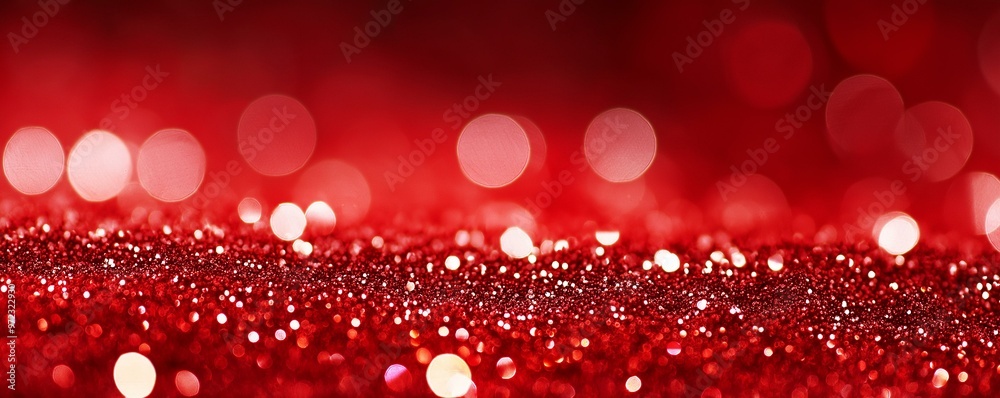 Stunning Image of Vivid Red Glitter with Bokeh Effects