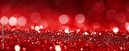 Obraz na płótnie Stunning Image of Vivid Red Glitter with Bokeh Effects w salonie