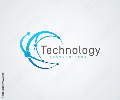 Technology logo design template