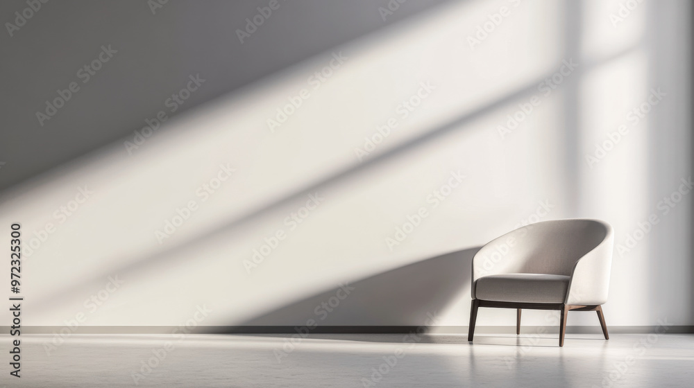 Modern empty room with a window providing natural lighting whilst casting shadows and minimal furniture. Minimalist interior design composition with copyspace. Modern empty room with a window providing natural lighting whilst casting shadows and minimal furniture. Minimalist interior design composition with copyspace.