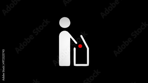 3d Abstract Don't Litter Logo / Symbol Spinning and Rotating on Transparent Background. Seamless Loop Isolated 4K Video.