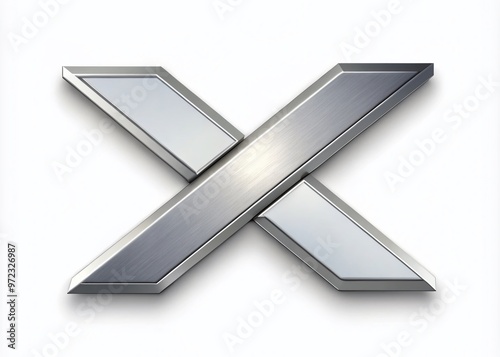 A bold, modern, silver forward slash symbol isolated on a clean white background, conveying division, separation, or photo