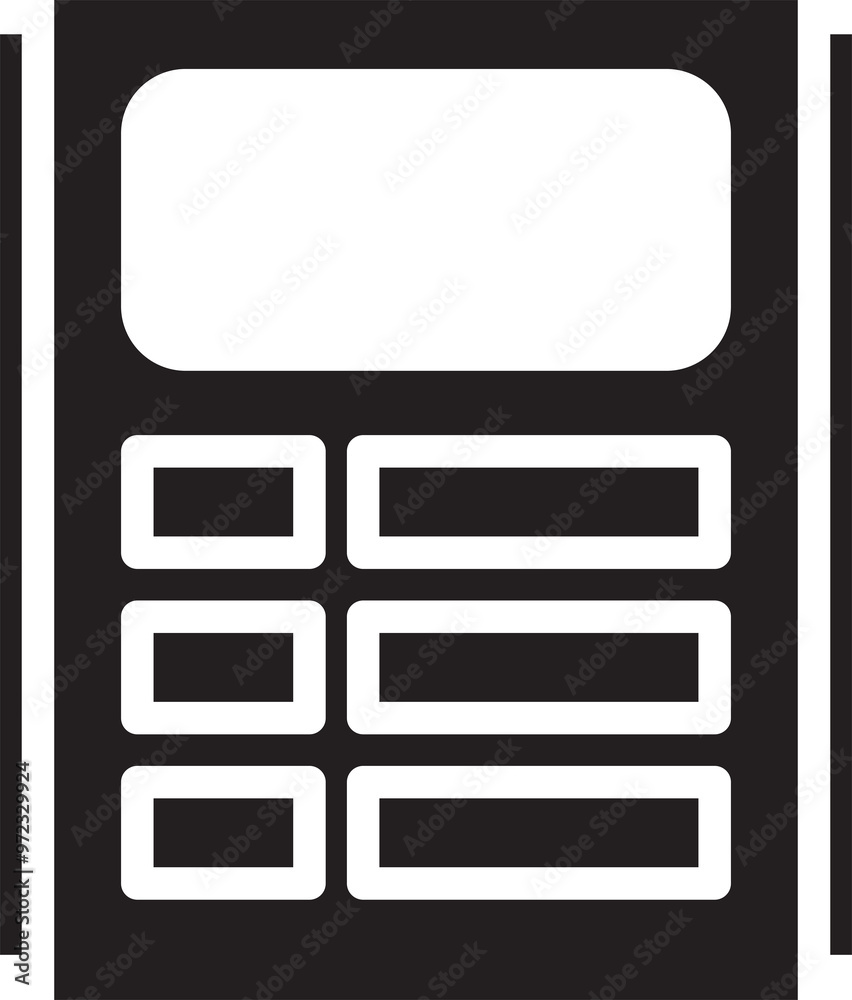 Calculator Glyph Icon Illustration Calculator Glyph Icon Illustration