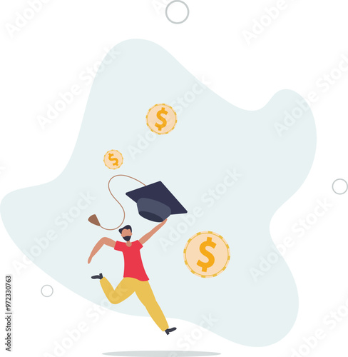 Education fund for college, saving for school or university tuition fee, study cost or training expense concept.flat design with people.