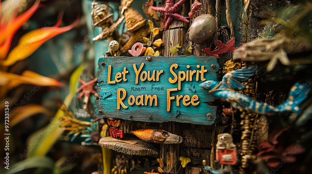 Let Your Spirit Roam Free Wooden Sign  with Rustic Decor