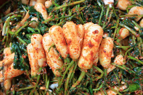 radish Kimchi or Altari(young radish) Kimchi for Kimjang, South Korea photo