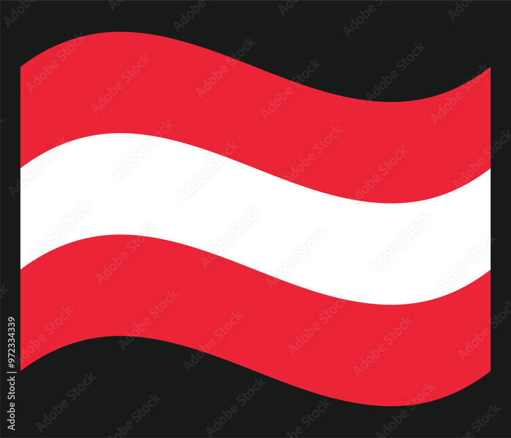 Naklejka premium Waving flag of Austria isolated background. Vector