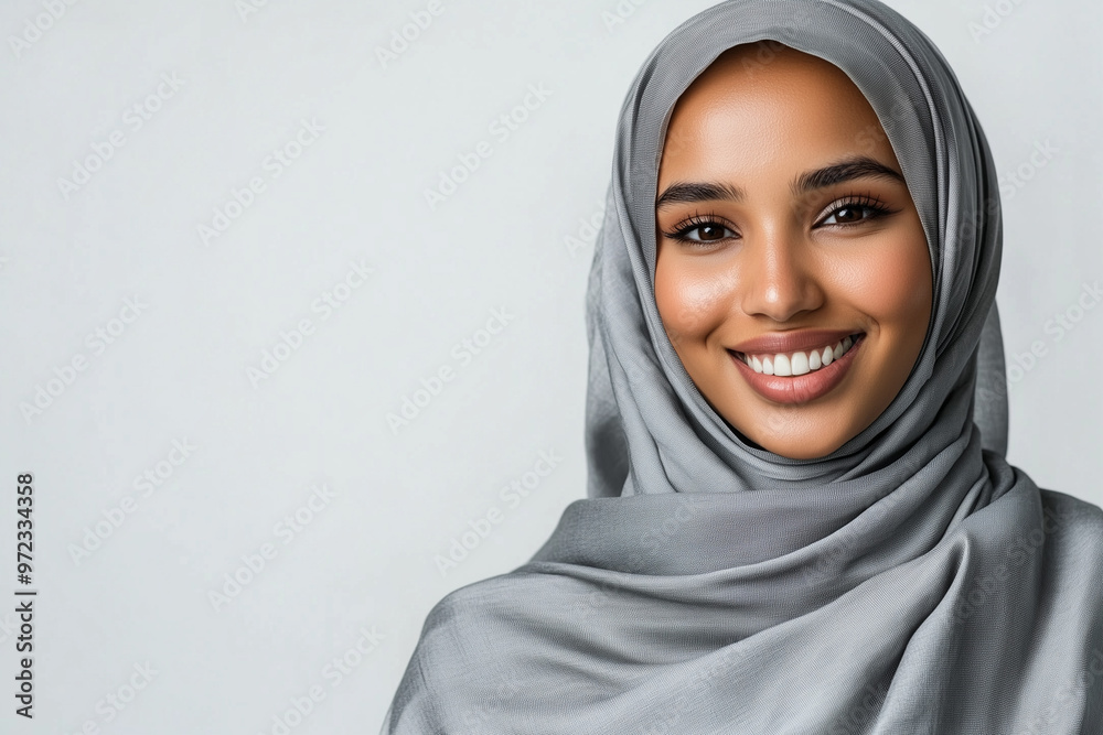 Graceful Grey: Hijabi's Joyful Elegance Graceful Grey: Hijabi's Joyful Elegance