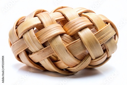 A classic finger trap toy, crafted from woven bamboo, ensnares fingers in a humorous and intriguing way, exemplifying photo