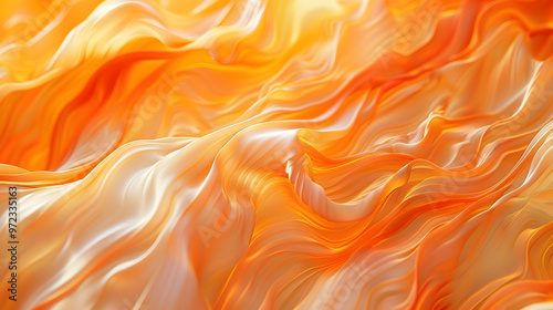 Orange swirling background with a fluid movement, generative ai