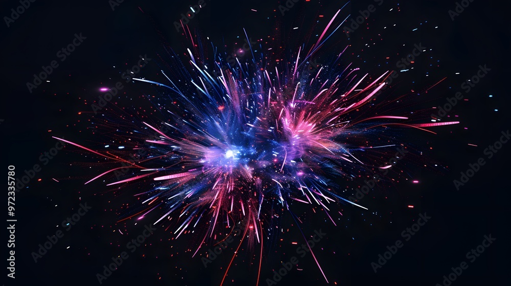 Fototapeta premium Fireworks Display: Colorful fireworks exploding in the night sky, creating beautiful patterns.