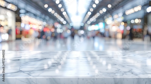 Wallpaper Mural Blurred indoor space with a polished marble counter in focus. Torontodigital.ca