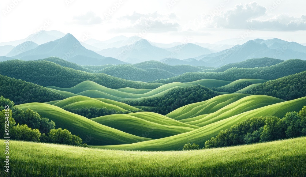 Serene Rolling Hills Landscape Serene Rolling Hills Landscape