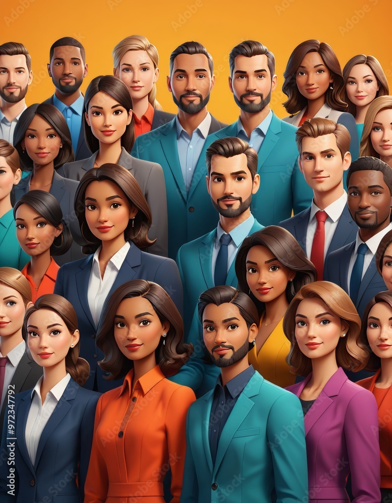 A diverse crowd of people navigating through a bustling trade show exhibition diverse professional A diverse crowd of people navigating through a bustling trade show exhibition diverse professional