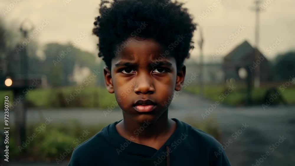 Young boy posing with increasingly serious expression Young boy posing with increasingly serious expression