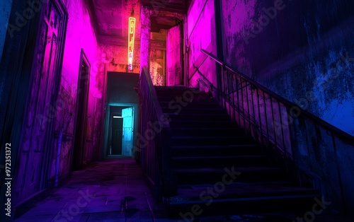 A low-angle view of an urban exploration scene